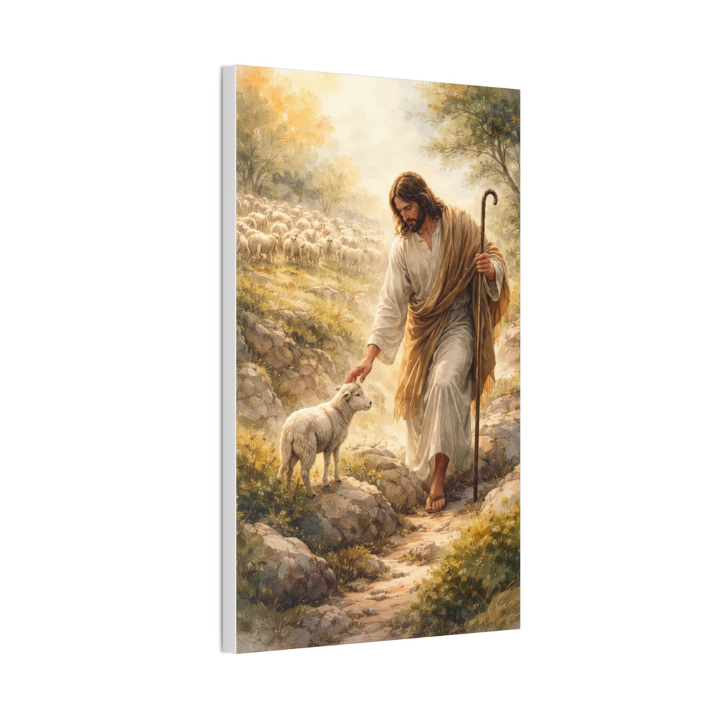 Jesus the Good Shepherd Canvas Wall Art – Christian Religious Home Decor