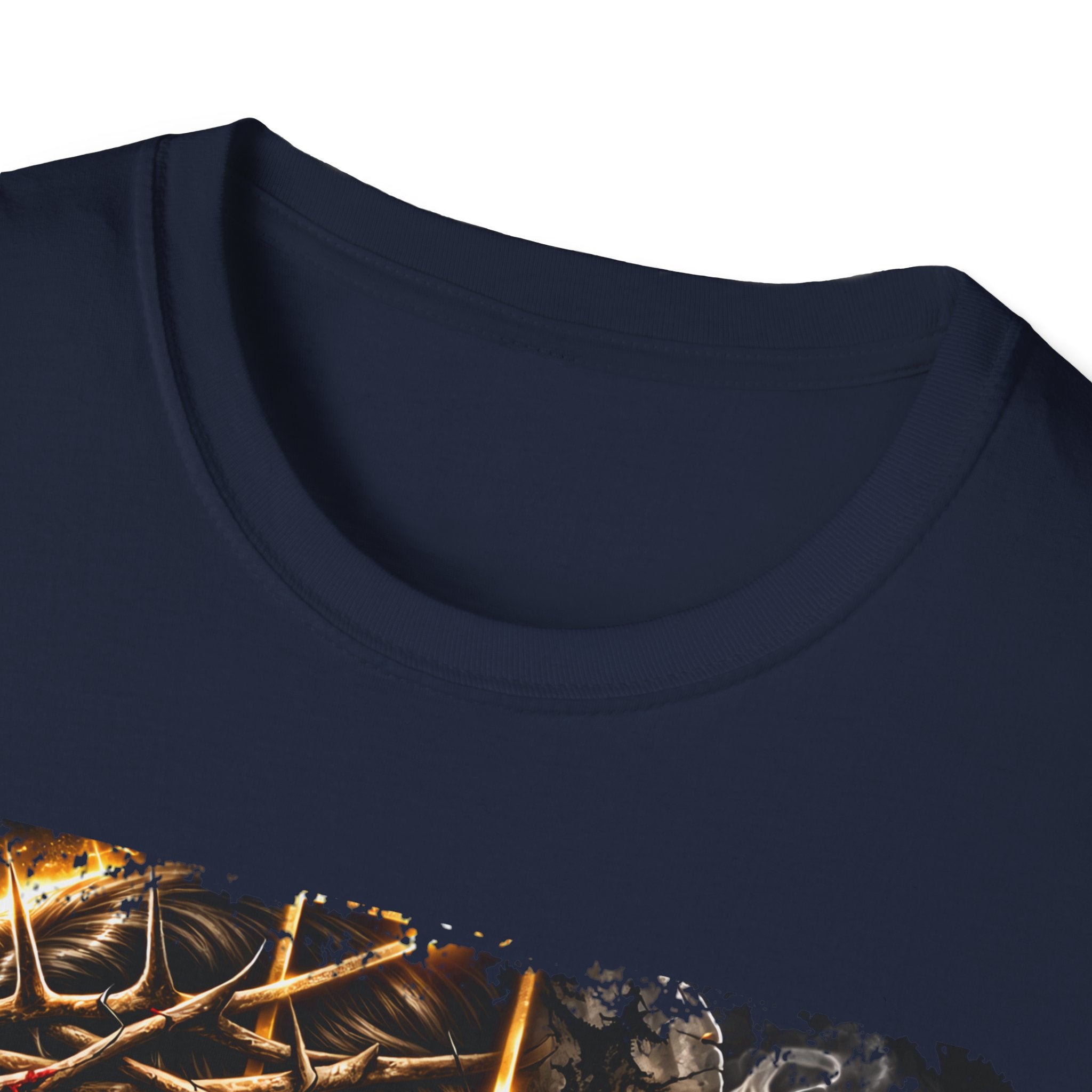 Faith Lion T-Shirt — Jesus Crown of Thorns & Cross Christian Graphic Tee