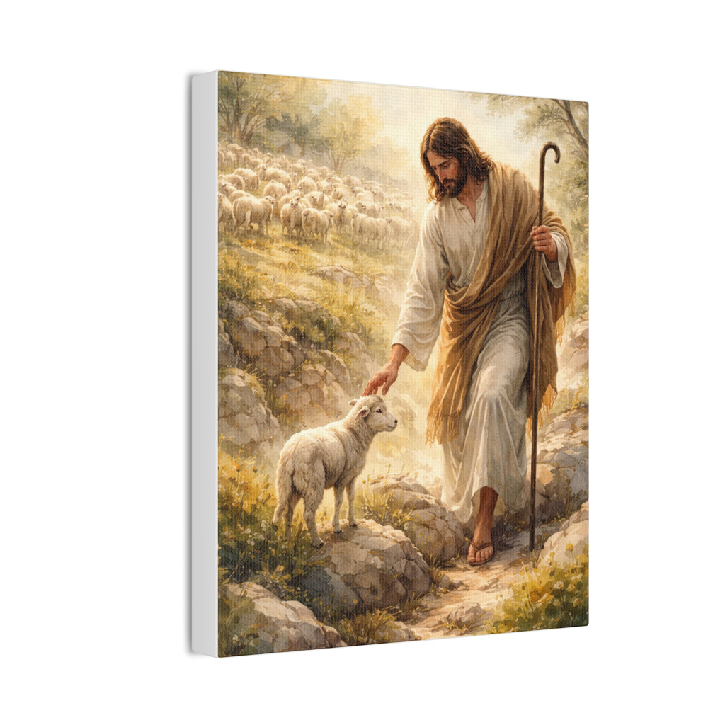 Jesus the Good Shepherd Canvas Wall Art – Christian Religious Home Decor