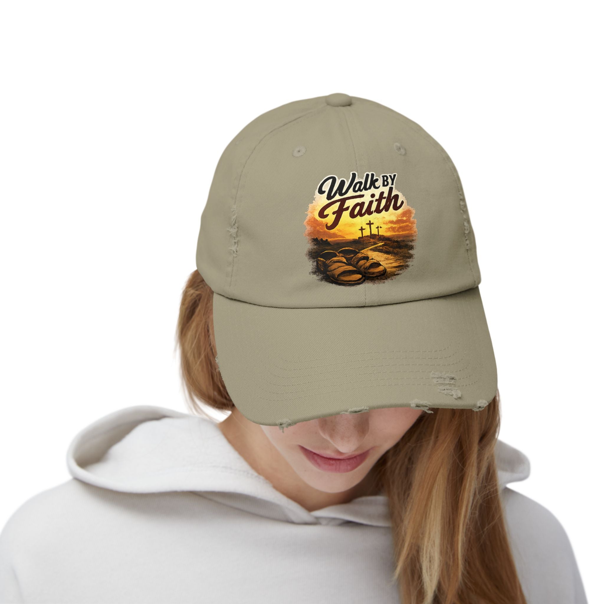 Walk By Faith Distressed Cap