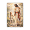 Jesus Walking With Child – Stretched Canvas Wall Art