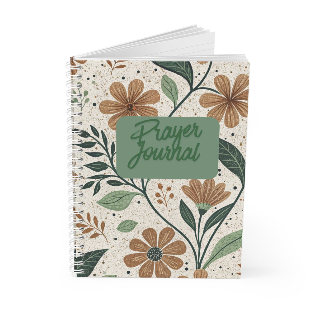 Prayer Journal Spiral Notebook — Floral Rustic Faith Notebook