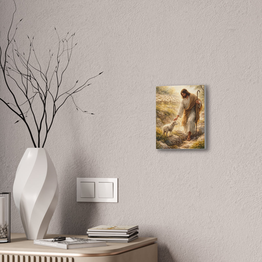 Jesus the Good Shepherd Canvas Wall Art – Christian Religious Home Decor