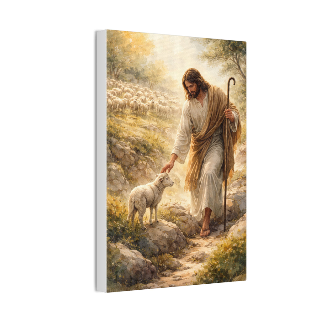Jesus the Good Shepherd Canvas Wall Art – Christian Religious Home Decor