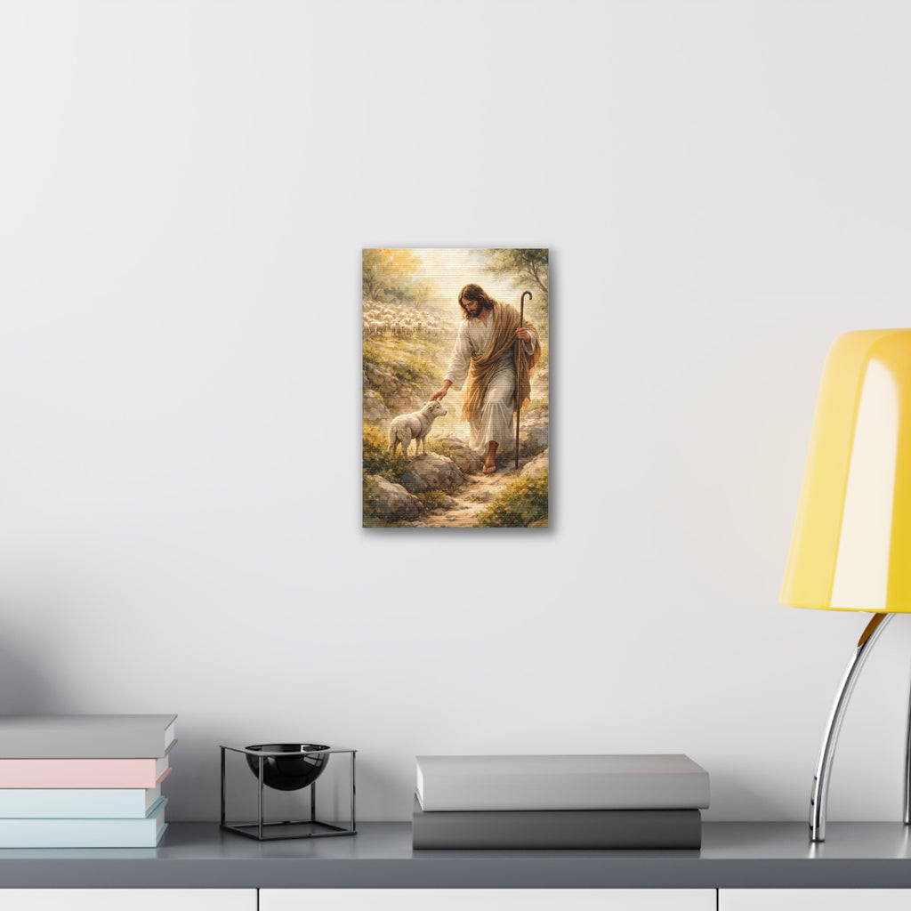 Jesus the Good Shepherd Canvas Wall Art – Christian Religious Home Decor