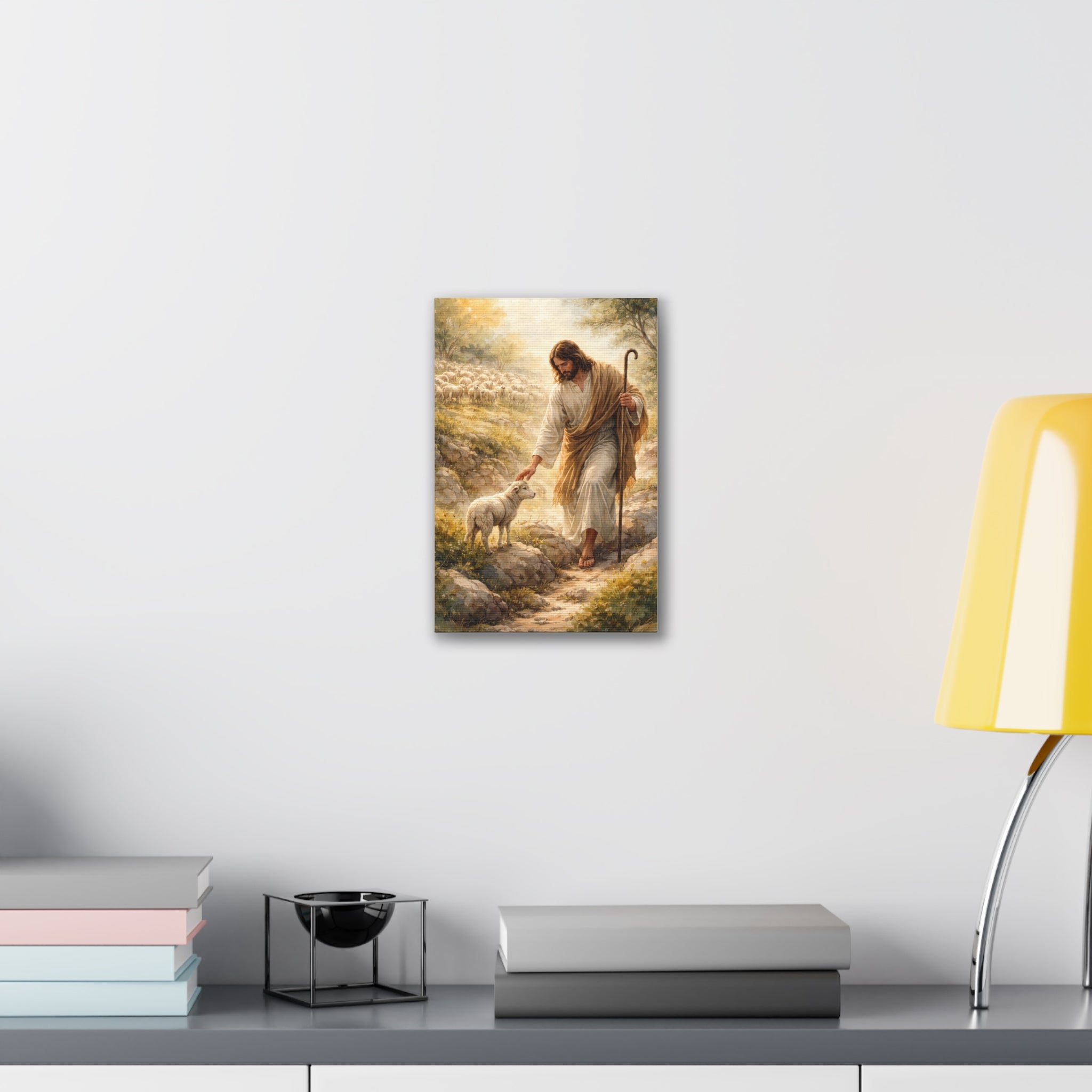Jesus the Good Shepherd Canvas Wall Art – Christian Religious Home Decor