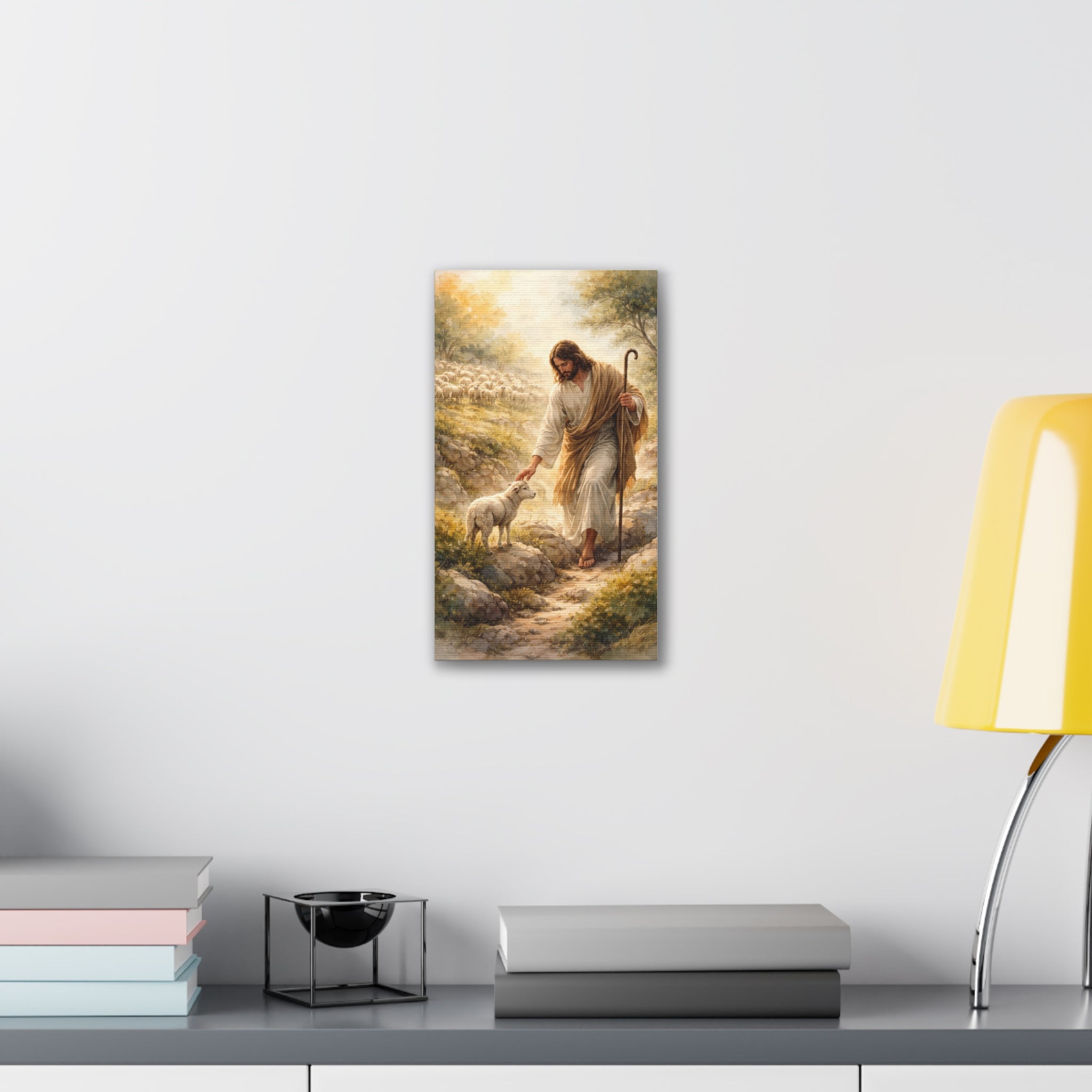 Jesus the Good Shepherd Canvas Wall Art – Christian Religious Home Decor