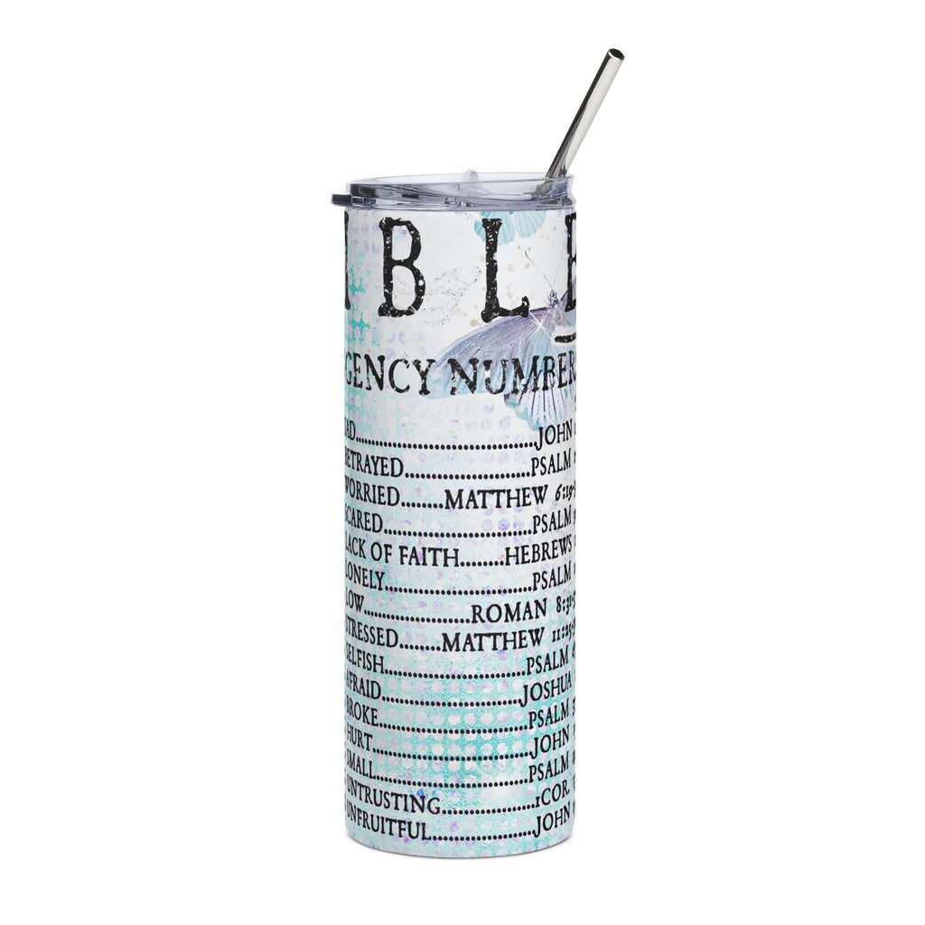 Bible Emergency Tumbler — 20oz Stainless Steel Inspirational Travel Cup