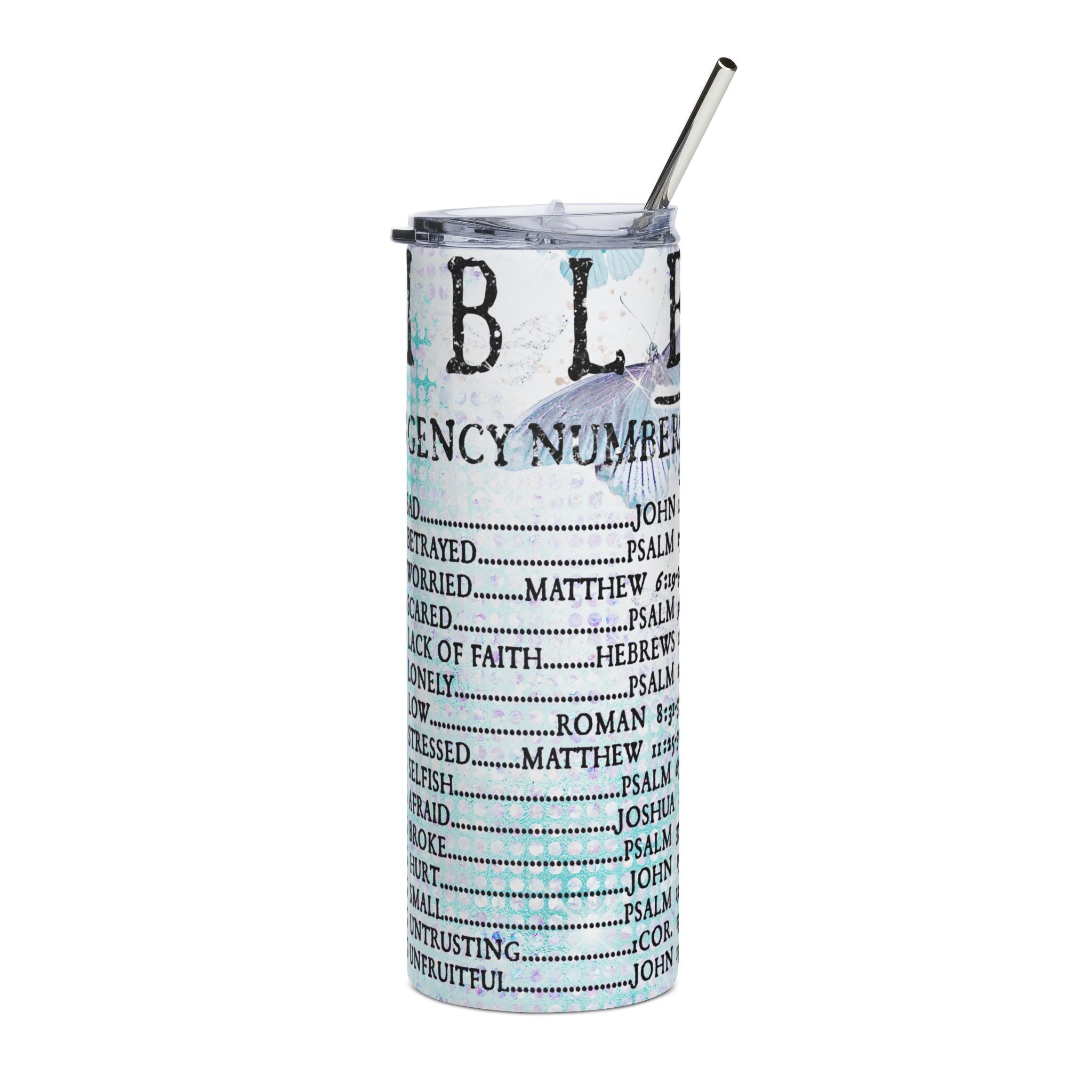 Bible Emergency Tumbler — 20oz Stainless Steel Inspirational Travel Cup