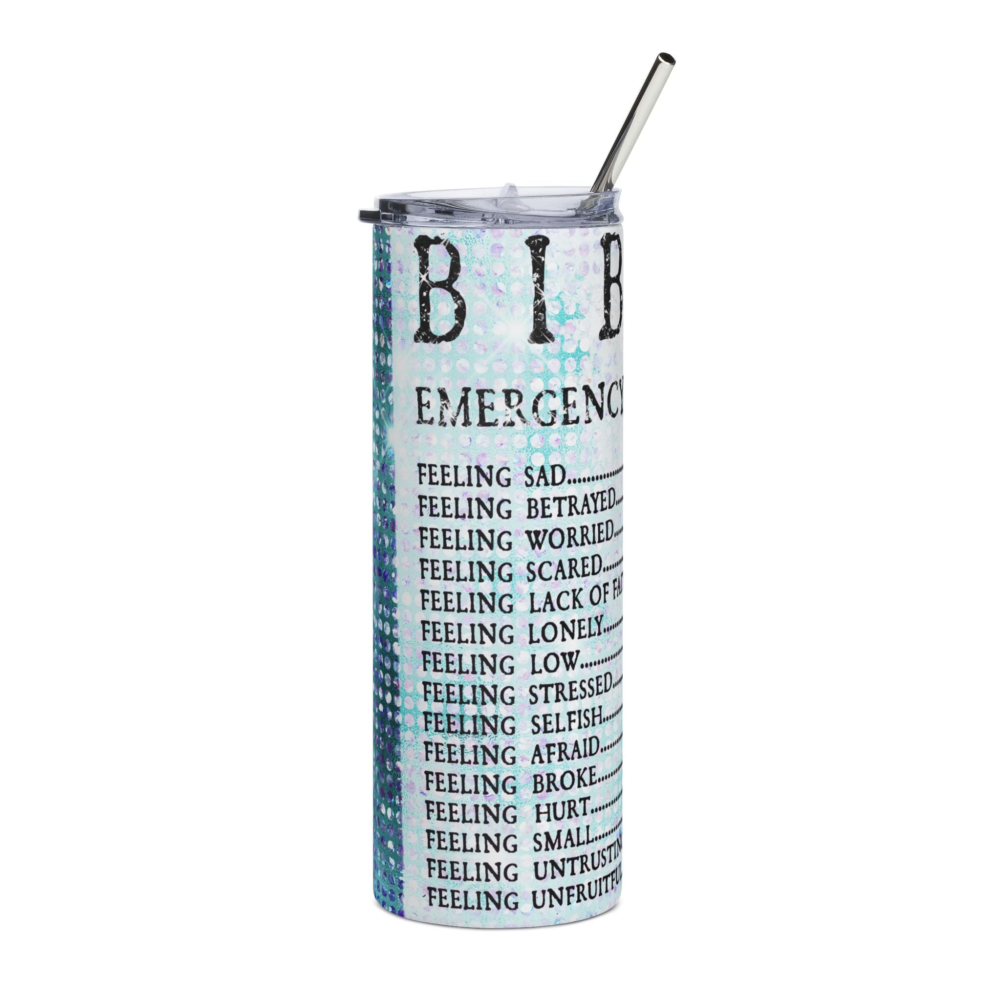 Bible Emergency Tumbler — 20oz Stainless Steel Inspirational Travel Cup