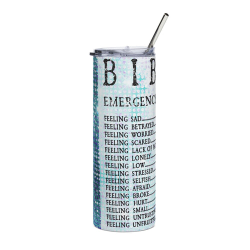 Bible Emergency Tumbler — 20oz Stainless Steel Inspirational Travel Cup
