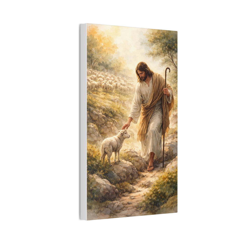 Jesus the Good Shepherd Canvas Wall Art – Christian Religious Home Decor