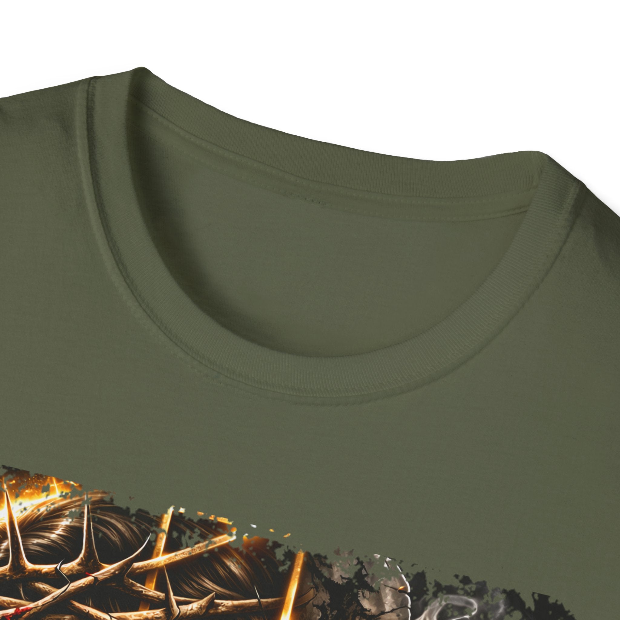 Faith Lion T-Shirt — Jesus Crown of Thorns & Cross Christian Graphic Tee