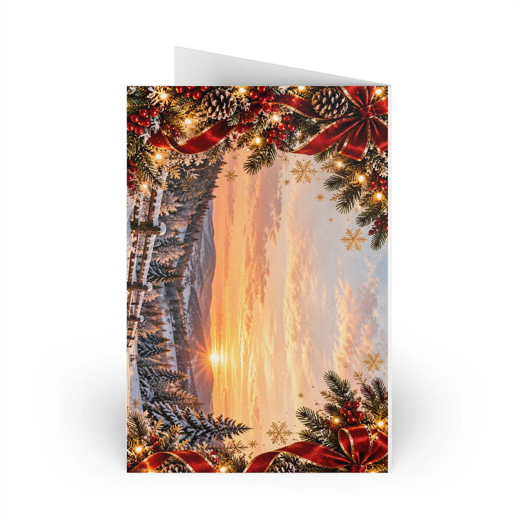 Christmas Greeting Card — Merry Christmas Scenic Village Folded Card (Single or 10-Pack)