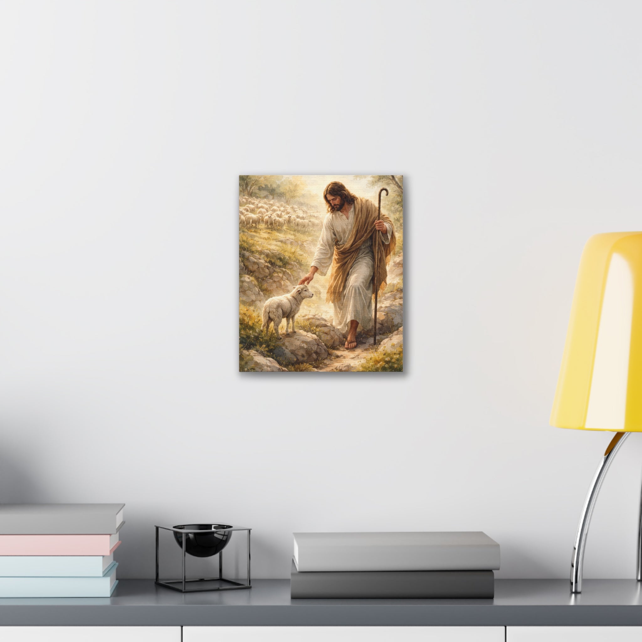 Jesus the Good Shepherd Canvas Wall Art – Christian Religious Home Decor