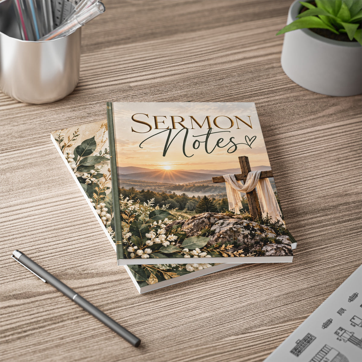 Sermon Notes Softcover Notebook — A5 Christian Journal for Church Notes & Bible Study