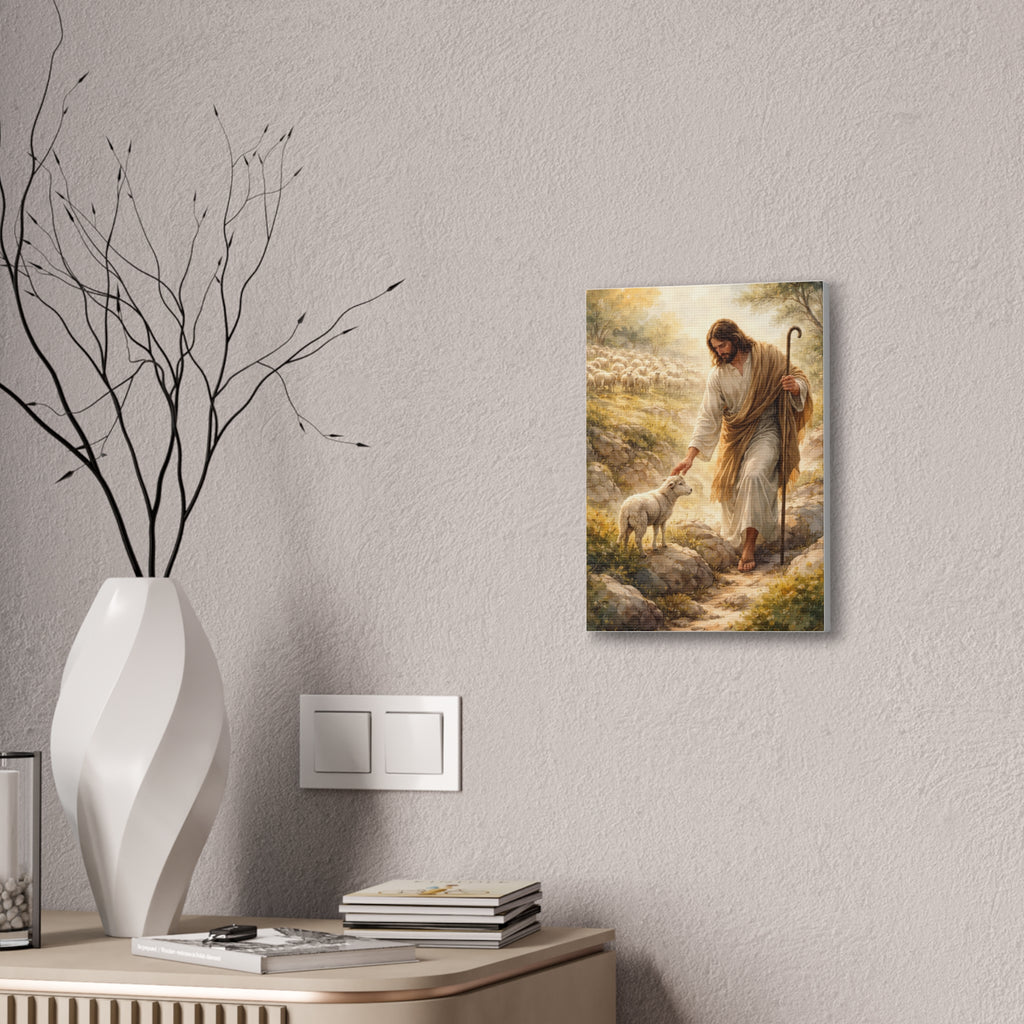 Jesus the Good Shepherd Canvas Wall Art – Christian Religious Home Decor