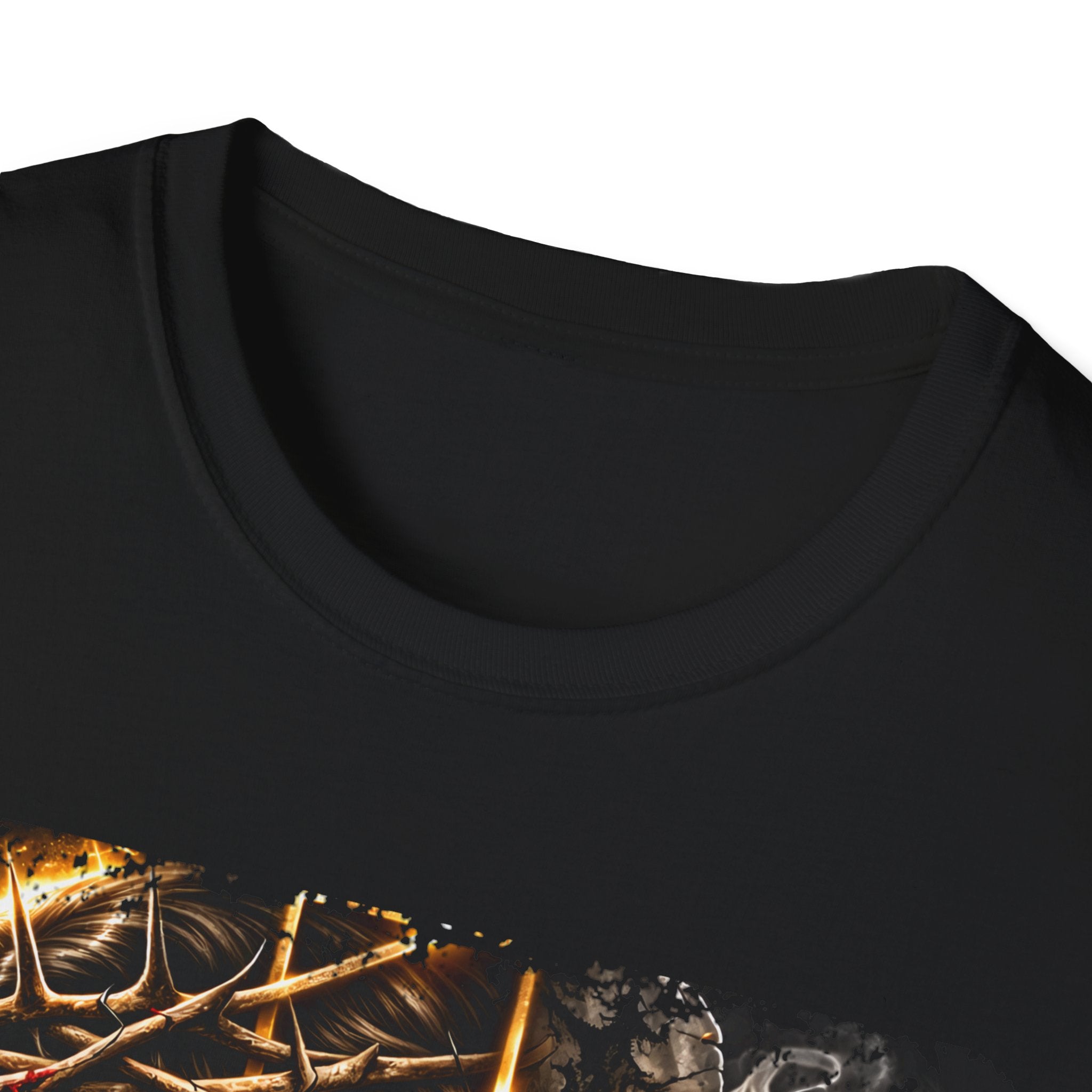 Faith Lion T-Shirt — Jesus Crown of Thorns & Cross Christian Graphic Tee