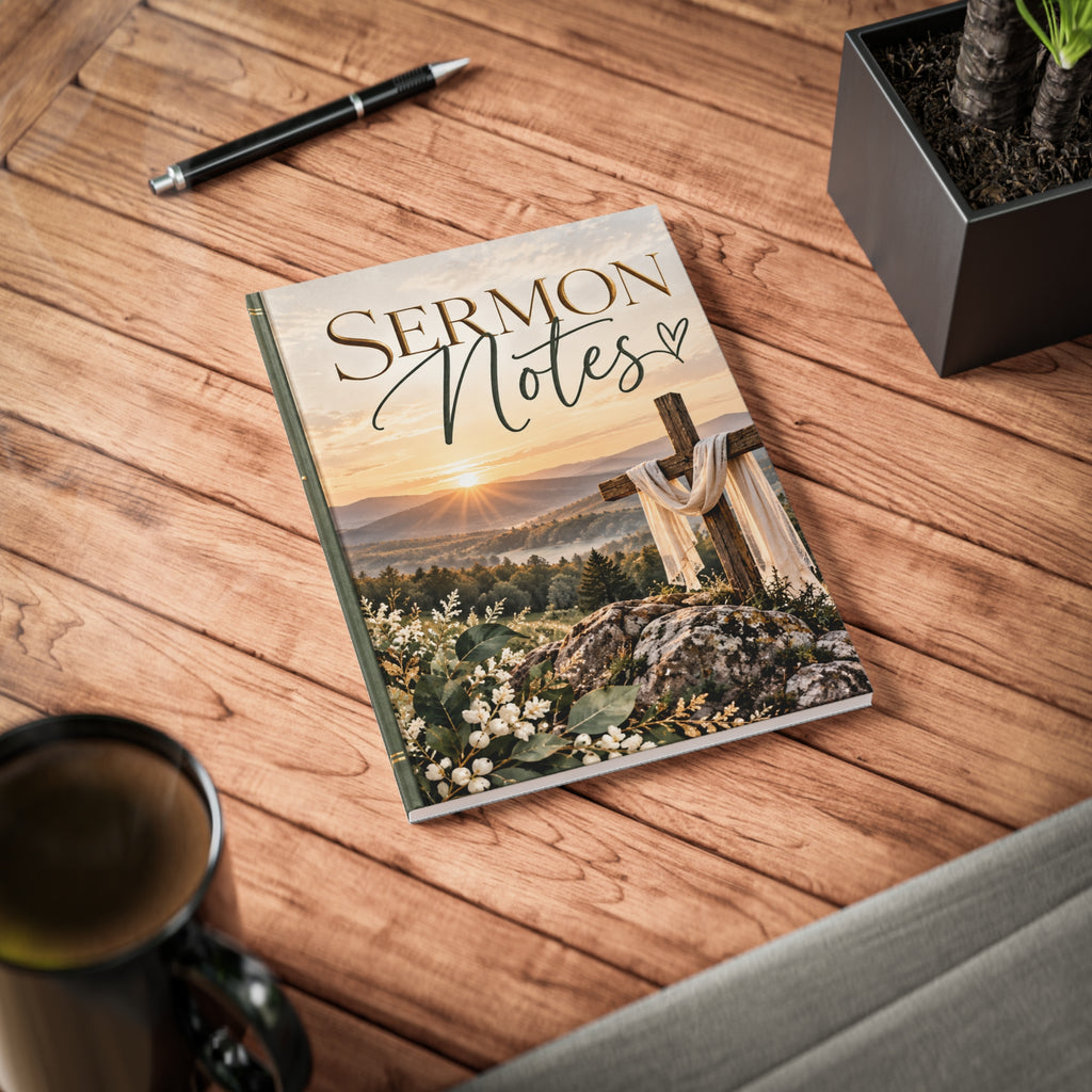 Sermon Notes Softcover Notebook — A5 Christian Journal for Church Notes & Bible Study