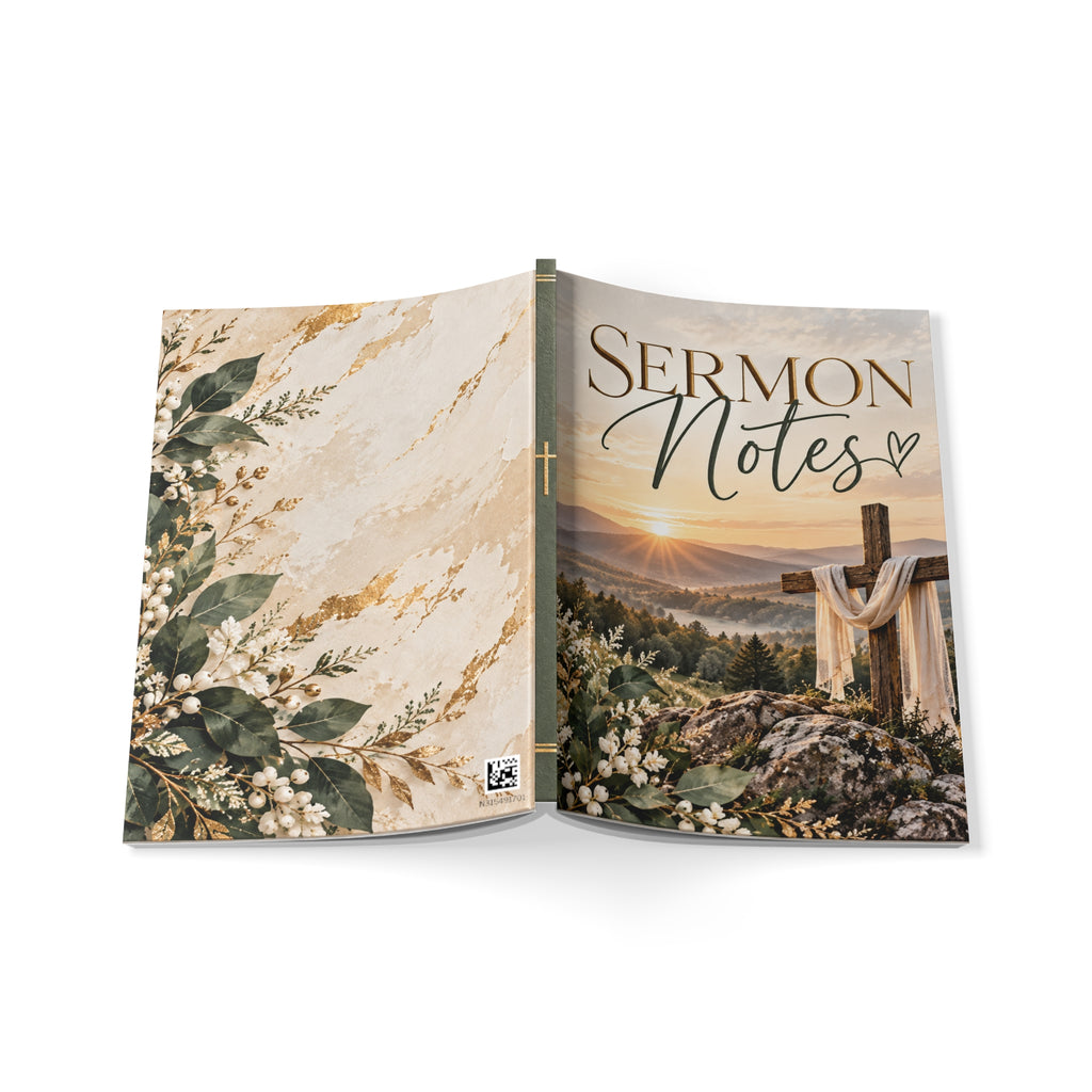 Sermon Notes Softcover Notebook — A5 Christian Journal for Church Notes & Bible Study