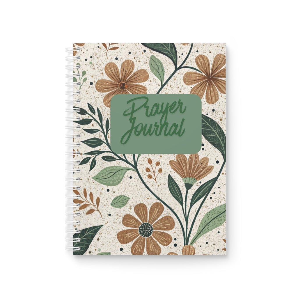 Prayer Journal Spiral Notebook — Floral Rustic Faith Notebook