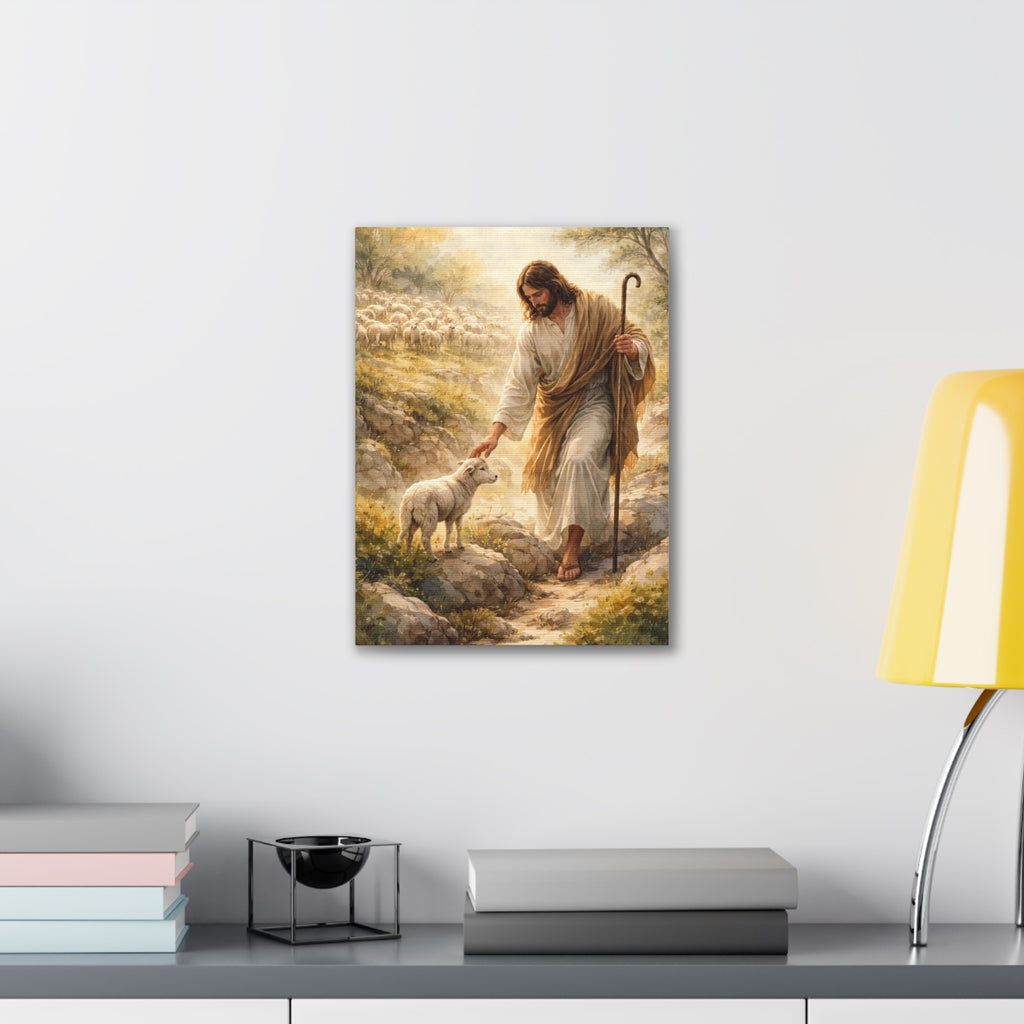 Jesus the Good Shepherd Canvas Wall Art – Christian Religious Home Decor