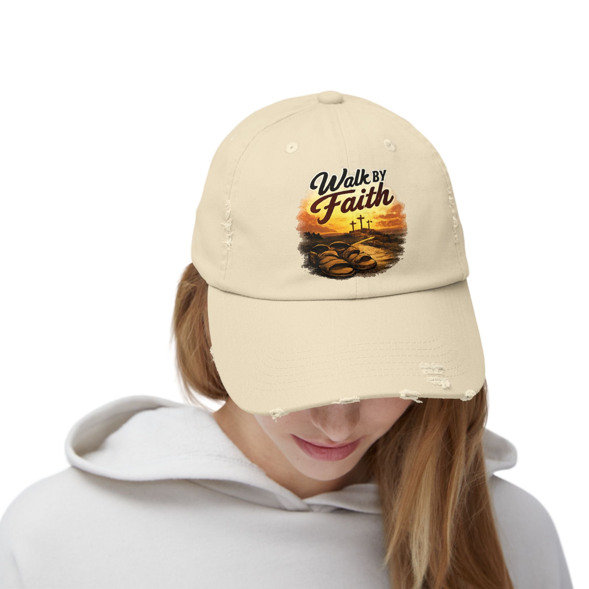 Walk By Faith Distressed Cap