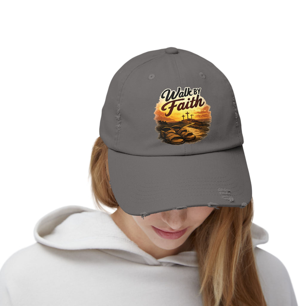 Walk By Faith Distressed Cap