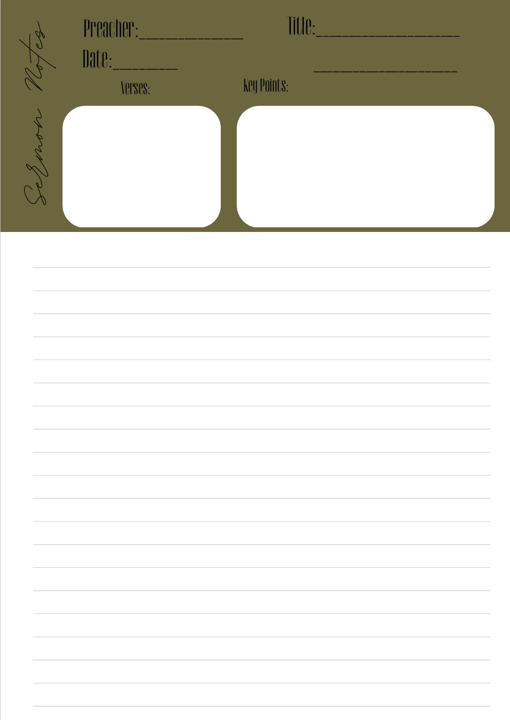 Rise Pray Selah Journal - Printable Digital Download